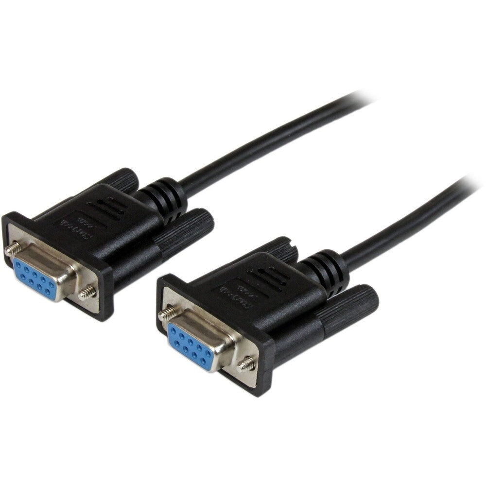 Cable Null Modem StarTech DB9 RS232 2m Negro - Conexión Serial Directa