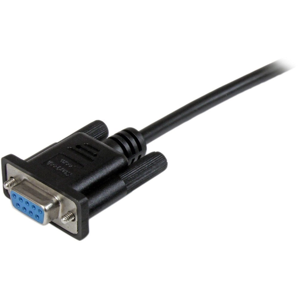 Cable Null Modem StarTech DB9 RS232 2m Negro - Conexión Serial Directa