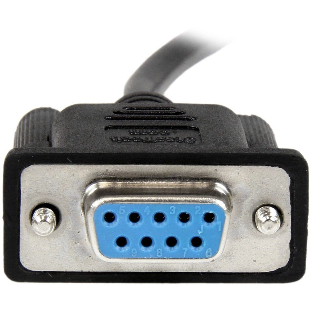 Cable Null Modem StarTech DB9 RS232 2m Negro - Conexión Serial Directa