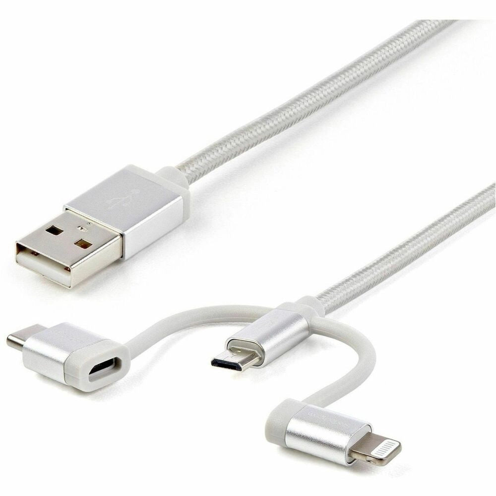 Cable StarTech 3 en 1 USB a Lightning/USB-C/Micro USB 1m Trenzado