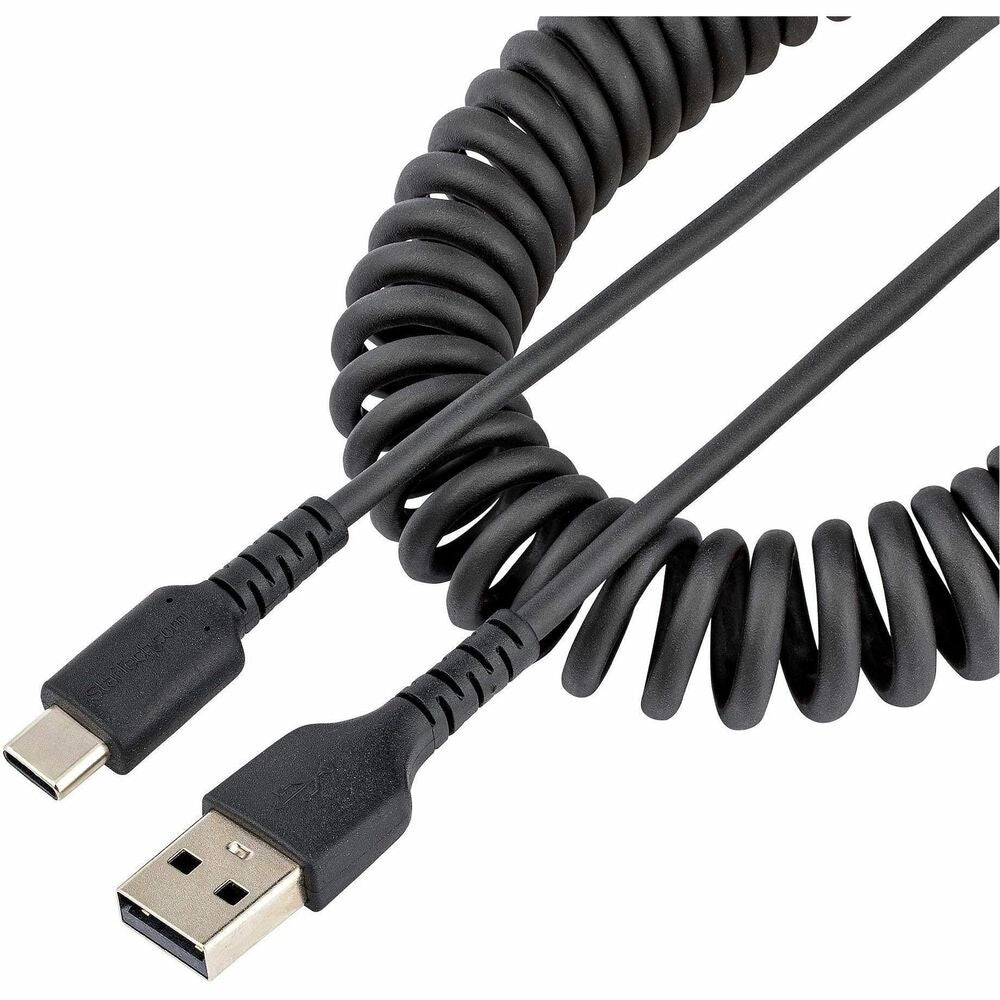 Cable USB A a C Startech Rizado 50cm - Carga Rápida 3A Anti-Enredos