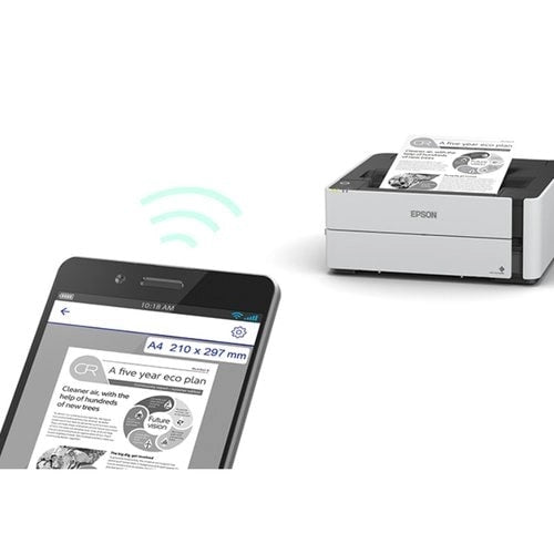 Impresora Epson EcoTank M1180 Monocromática WiFi con Sistema Continuo Ultra Económico