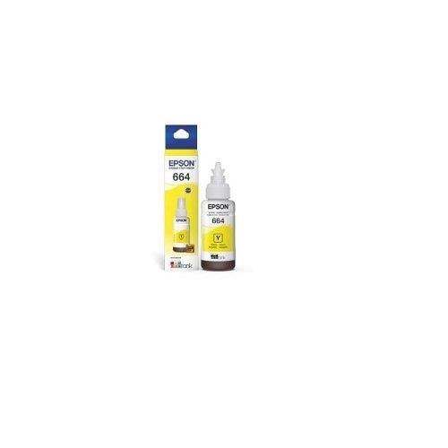 Tinta Original Epson T664 Amarilla 70ml para Impresoras EcoTank L200/L210/L355 - Máximo Rendimiento