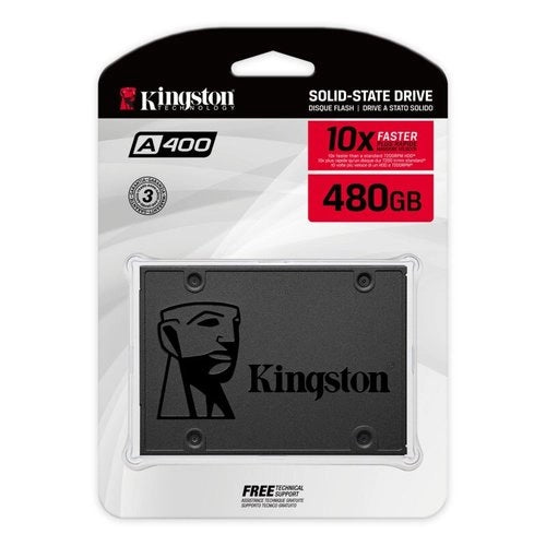 Kingston A400 SSD 480GB SATA 3 - Disco Estado Sólido Ultra Rápido para PC y Laptop
