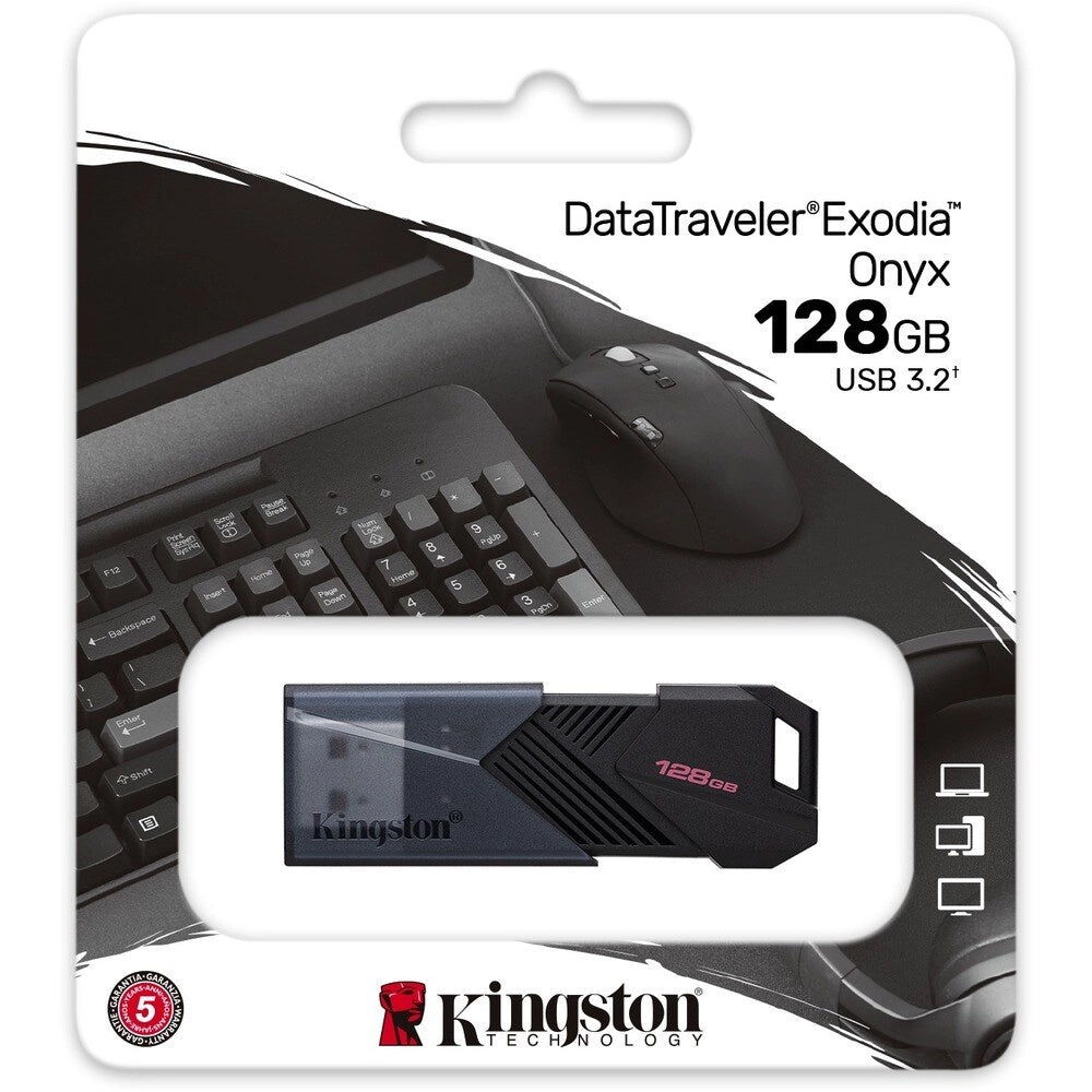 Kingston DataTraveler Exodia Onyx 128GB USB 3.2 - Memoria Flash Portátil Ultrarrápida