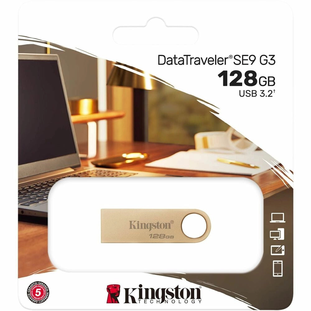 Kingston DataTraveler SE9 G3 128GB USB 3.2 - Pendrive Metálico Ultrarrápido 220MB/s