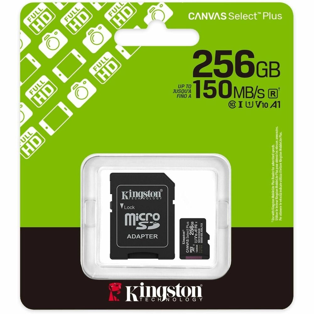 Kingston Canvas Select Plus microSDXC 256GB Clase 10 Velocidad 150MB/s para Android y Camaras
