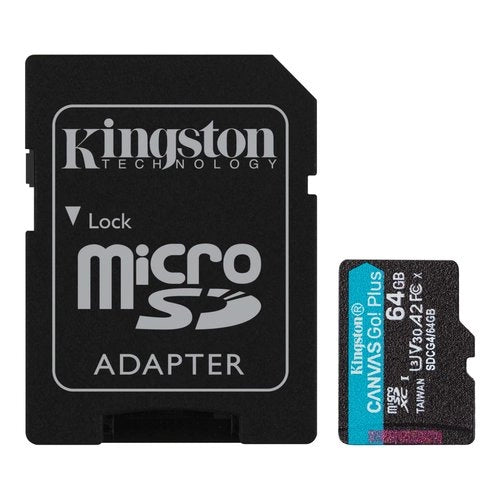 Kingston Canvas Go Plus 64GB microSDXC Gen4 200MB/s para Drones y Accion