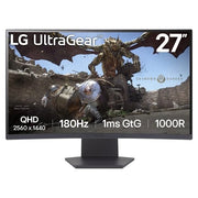 Monitor Gaming LG UltraGear 27GS60QC-B 27" Curvo QHD 180Hz - Inmersión Total en Juegos