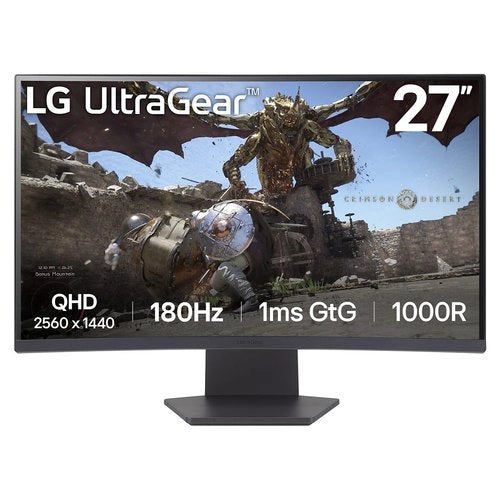 Monitor Gaming LG UltraGear 27GS60QC-B 27" Curvo QHD 180Hz - Inmersión Total en Juegos