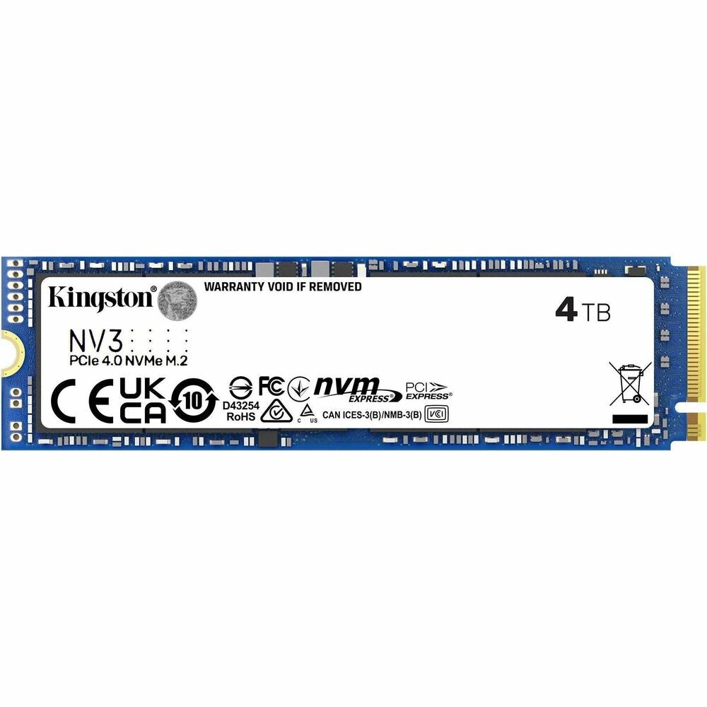 Kingston NV3 SSD 4TB M.2 NVMe PCIe 4.0 - Velocidad 6000MB/s para Gaming y Trabajo