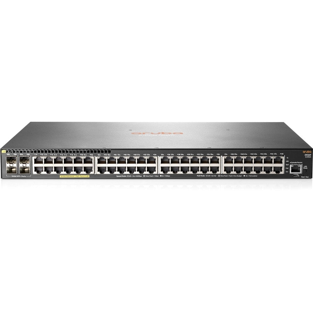 Switch Aruba 2930F 48G PoE+ 4SFP+ Capa 3 Gestionable Rack 1U JL256A