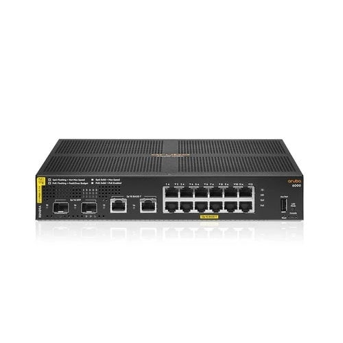 Switch HPE Aruba CX 6000 12 Puertos Gigabit PoE+ 139W para Empresas