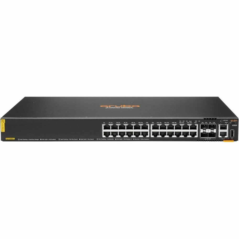 Aruba CX 6200F Switch 24 puertos Gigabit 4SFP+ PoE 370W Gestionable JL725B