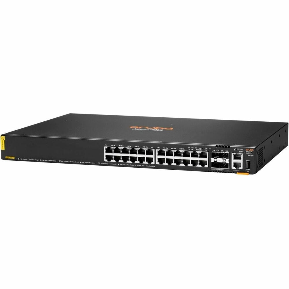 Aruba CX 6200F Switch 24 puertos Gigabit 4SFP+ PoE 370W Gestionable JL725B