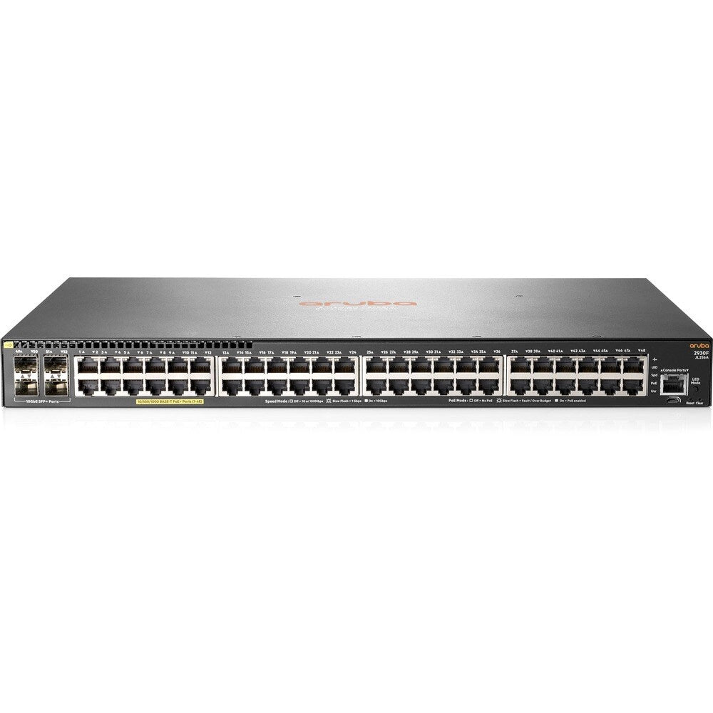 Switch HPE Aruba 2930F 48 Puertos PoE+ Gigabit con 4 SFP+ 10GbE Capa 3