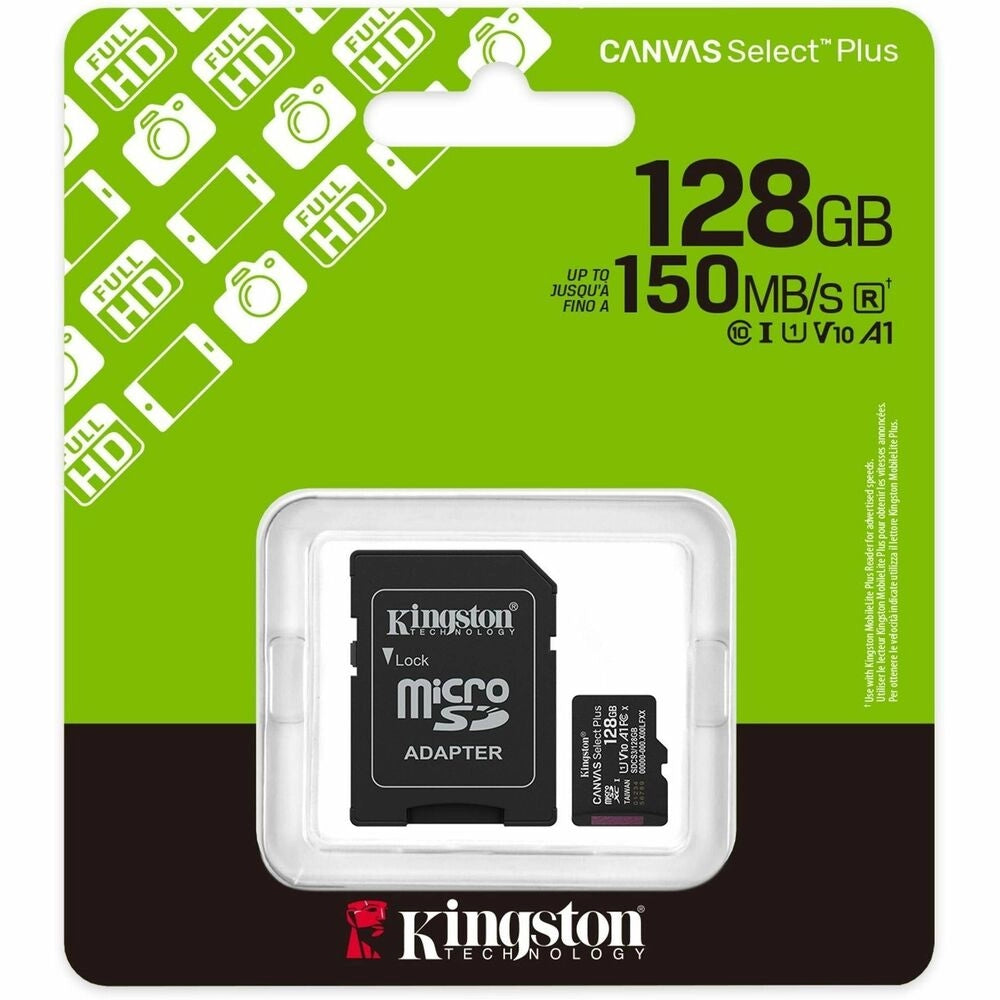 Tarjeta MicroSD Kingston Canvas Select Plus 128GB 150MB/s A1 UHS-I
